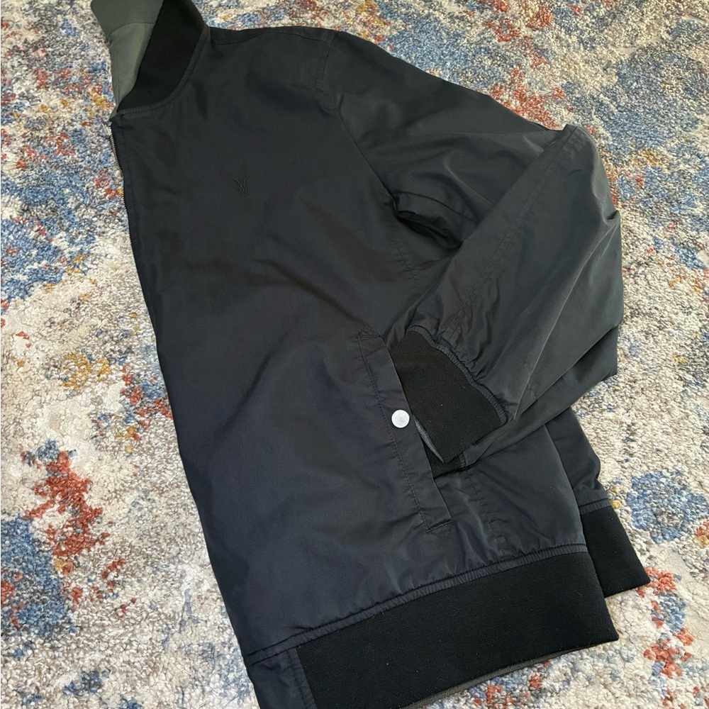 Men’s ALLSAINTS Basset Reversible Bomber Jacket, Black & Green
